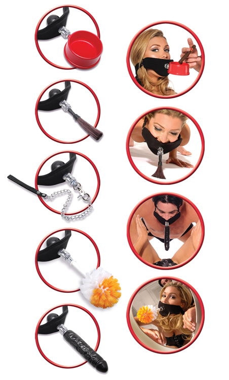 Набор девайсов "Fetish" кляп с насадками + маска 