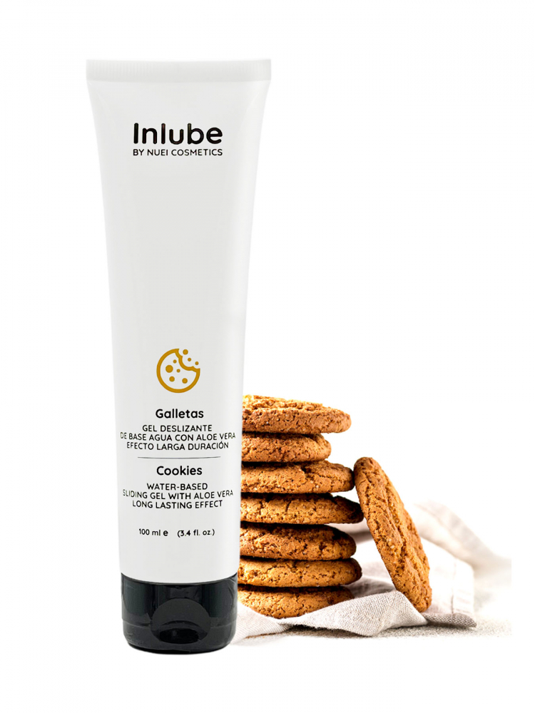 Гель на водной основе с ароматом и вкусом печенья "Nuei Inlube Cookies" с алоэ вера, 100ml 